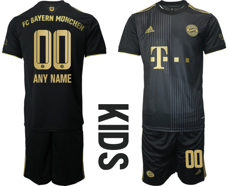 Youth 2021-2022 Club Bayern Munich away black customized Soccer Jersey